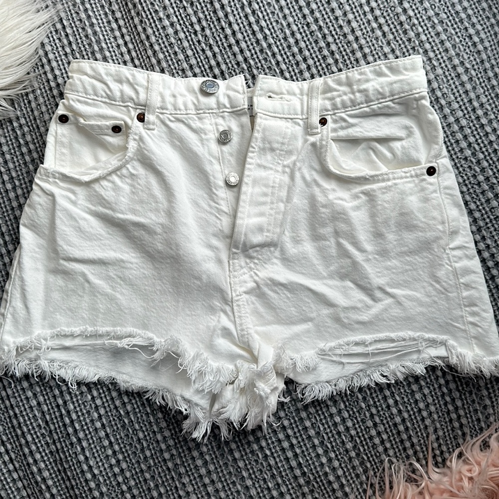 Zara White Denim Shorts